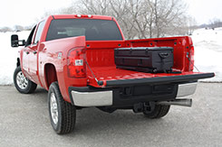 The DU-HA TOTE is a portable storage unit / tool box / tool chest / gun case and can be installed on either side of a truck bed. DU-HA TOTE - Part # 70103 and Part # 70104.