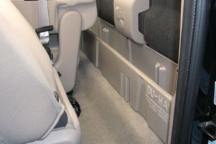 DU-HA Behind-The-Seat Storage Unit fits 2008-2016 Ford F250 F350 F450 F550 Super Duty Crew Cab & Reg Cab without Factory Subwoofer | Black Heavy-Duty Back Seat Organizer | 20054