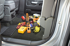 Perfect for the contractor. Don't let your back seat look like this...